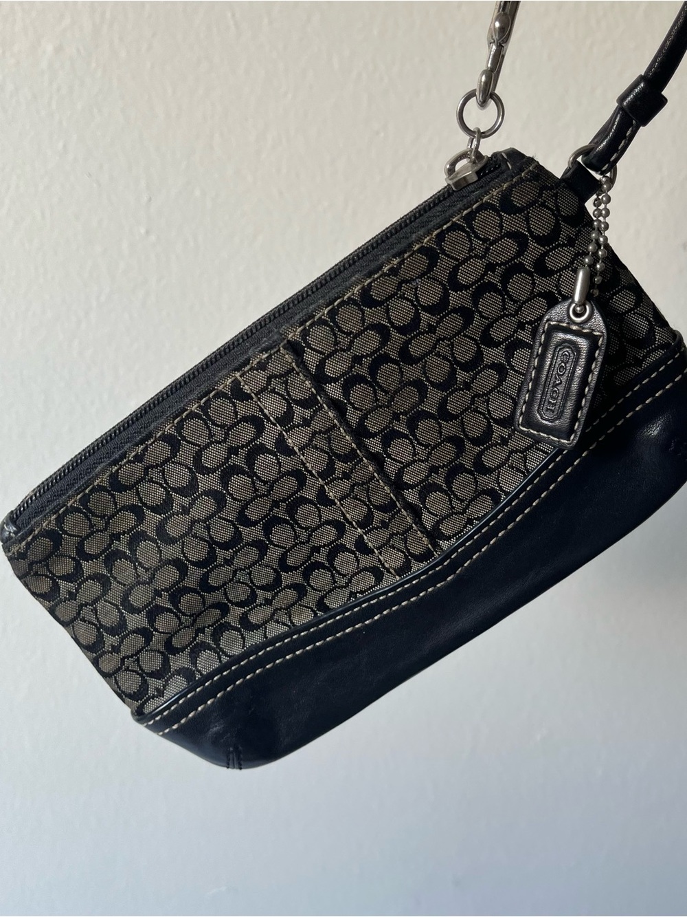Coach Monogram Wristlet Wallet Zip Pouch